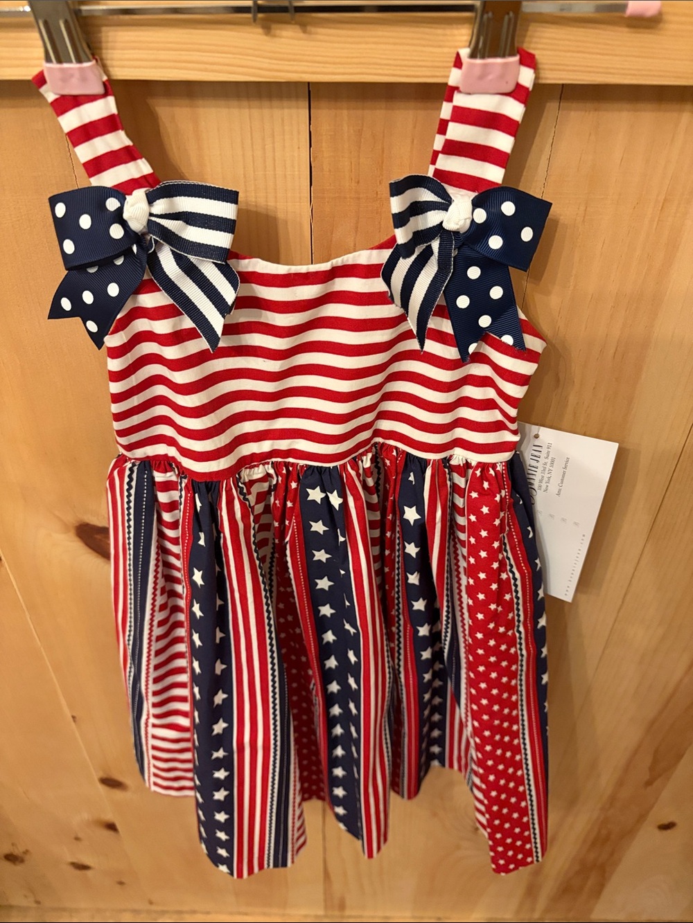 Kohl's Girls Red White Navy Star & Stripe Sundress with Bows